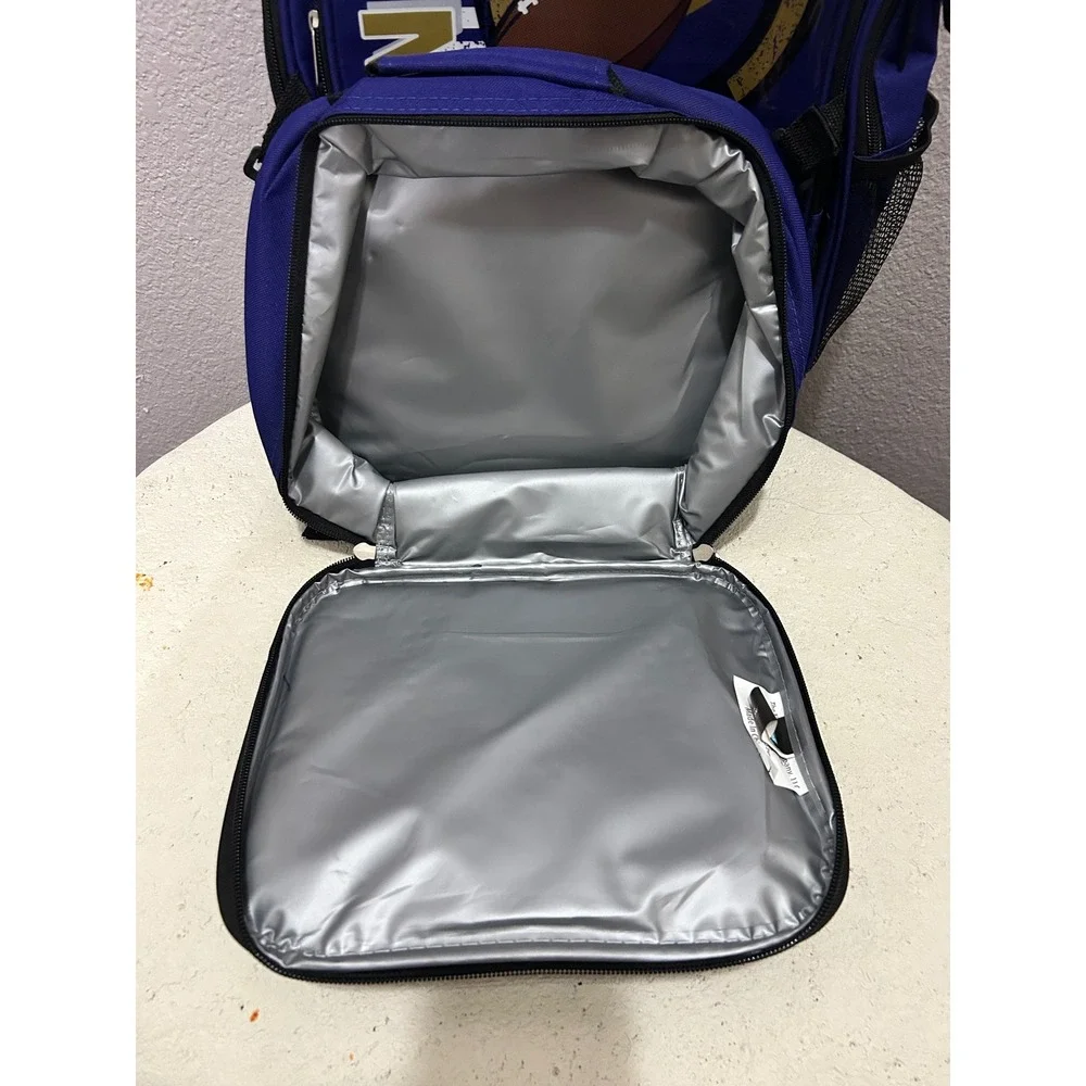 NFL Baltimore Ravens youth Backpack and Insulated Lunch Box Set Purple Gold New